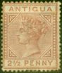 Valuable Postage Stamp from Antigua 1882 2 1/2d Red-Brown SG22 Mtd Mint Regummed