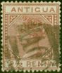 Old Postage Stamp Antigua 1882 2 1/2d Red-Brown SG22 Fine Used (2)
