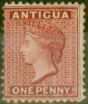 Old Postage Stamp from Antigua 1884 1d Carmine-Red SG24 Fine & Fresh Unused