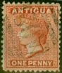 Rare Postage Stamp Antigua 1884 1d Carmine-Red SG24 P.12 Fine Used