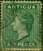 Rare Postage Stamp Antigua 1884 6d Deep Green SG29 Fine Used (2)