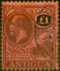 Collectible Postage Stamp Antigua 1922 £1 Purple & Black-Red SG61 Fine Used