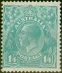 Rare Postage Stamp from Australia 1928 1s 4d Turquoise SG104 F & F Very Lightly Mtd Mint