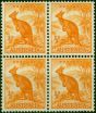 Australia 1953 1/2d Orange SG228d Coil Block of 4 V.F MNH . Queen Elizabeth II (1952-2022) Mint Stamps