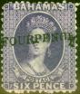 Collectible Postage Stamp from Bahamas 1883 4d on 6d Deep Violet SG45 Fine & Fresh Unused