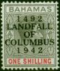 Bahamas 1942 1s Brownish Grey & Scarlet SG171 Fine LMM . King George VI (1936-1952) Mint Stamps