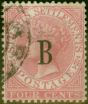 Valuable Postage Stamp from Bangkok 1883 4c Rose SG16 Fine Used Stamp