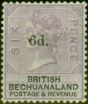 Old Postage Stamp from Bechuanaland 1888 6d on 6d Lilac & Black SG26 Fine Mtd Mint