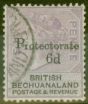 Old Postage Stamp from Bechuanaland 1888 6d on 6d Lilac & Black SG45 V.F.U