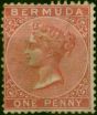 Bermuda 1865 1d Rose-Red SG1 Good MM Queen Victoria (1840-1901) Collectible Stamps