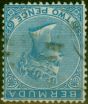 Collectible Postage Stamp Bermuda 1877 2d Bright Blue SG4w Wmk Inverted Good Used Scarce