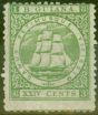 Old Postage Stamp from British Guiana 1863 24c Yellow Green SG79 P.12.5 Fine Lightly Mtd Mint Ex-Sir Ron Brierley