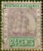 Old Postage Stamp from British Guiana 1906 24c Dull Purple & Green SG246 Fine Used