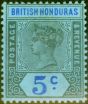 Valuable Postage Stamp from British Honduras 1900 5c Grey-Black & Ultramarine-Blue SG55 Fine Mtd Mint