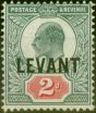 Rare Postage Stamp from British Levant 1905 2d Grey-Green & Carmine-Red SGL4 Fine MM (3)