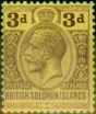 British Solomon Islands 1923 3d Purple-Pale Yellow SG28 Fine LMM  King George V (1910-1936) Old Stamps