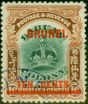 Valuable Postage Stamp from Brunei 1906 10c on 16c Green & Brown SG18 Very Fine Used
