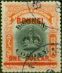 Collectible Postage Stamp Brunei 1906 $1 on 8c Black & Vermilion SG22 Fine Used