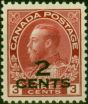 Old Postage Stamp Canada 1926 2c on 3c Carmine SG265 V.F VLMM