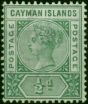 Cayman Islands 1900 1/2d Deep Green SG1 Fine MM . Queen Victoria (1840-1901) Mint Stamps