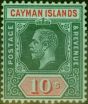 Collectible Postage Stamp from Cayman Islands 1912 10s White Back SG52b V.F & Fresh Very Lightly Mtd Mint