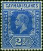 Cayman Islands 1917 2 1/2d Deep Bright Blue SG44a Fine MNH . King George V (1910-1936) Mint Stamps