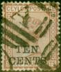Valuable Postage Stamp from Ceylon 1885 10c on 64c Red-Brown SG164 Good Used