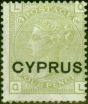 Collectible Postage Stamp from Cyprus 1880 4d Sage-Green SG4 Pl 16 V.F & Fresh Lightly Mtd Mint