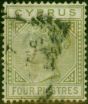 Valuable Postage Stamp Cyprus 1888 4pi Pale Olive-Green SG20 Good Used