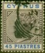 Collectible Postage Stamp from Cyprus 1894 45pi Grey-Purple & Blue SG49 Fine Used (2)
