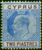 Cyprus 1904 2pi Blue & Purple SG65 Fine MM  King Edward VII (1902-1910) Valuable Stamps