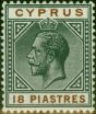 Collectible Postage Stamp Cyprus 1914 18pi Black & Brown SG83 V.F MNH
