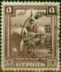 Old Postage Stamp Cyprus 1928 9pi Maroon SG129 Fine Used