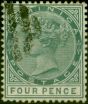 Collectible Postage Stamp from Dominica 1886 4d Grey SG24 Fine Used Stamp