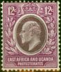 Rare Postage Stamp East Africa KUT 1907 12c Dull & Bright Purple SG38 Fine MM