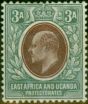 Valuable Postage Stamp East Africa & Uganda 1904 3a Brown-Purple & Green SG22 Fine MM