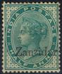 Collectible Postage Stamp from Zanzibar 1895 1/2a Blue-Green SG3j Zanzidar error Fine Unused