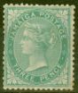 Old Postage Stamp from Jamaica 1870 3d Green SG10 Ave Mtd Mint