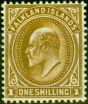 Rare Postage Stamp from Falkland Islands 1904 1s Brown SG48 Very Fine MNH
