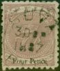 Collectible Postage Stamp Fiji 1883 4d on 2d Pale Mauve SG42 Good Used