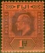 Rare Postage Stamp Fiji 1903 1d Dull Purple & Black-Red SG105 Very Fine MNH