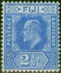 Rare Postage Stamp Fiji 1910 2 1/2d Bright Blue SG120 Fine Mint Never Hinged