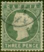 Valuable Postage Stamp from Gambia 1886 3d Slate-Grey SG28 Fine Used (2)