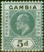 Valuable Postage Stamp from Gambia 1905 5d Grey & Black SG63 Fine & Fresh Mtd Mint