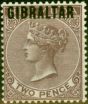 Old Postage Stamp from Gibraltar 1886 2d Purple-Brown SG3 Fine Lightly Mtd Mint