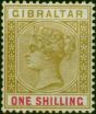Gibraltar 1898 1s Bistre & Carmine SG45 Fine MM  Queen Victoria (1840-1901) Rare Stamps