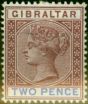 Collectible Postage Stamp from Gibraltar 1898 2d Brown-Purple & Ultramarine SG41 Fine & Fresh Mtd Mint