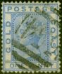 Old Postage Stamp from Gold Coast 1883 1d Blue SG10 Fine Used Stamp