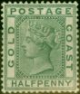 Rare Postage Stamp from Gold Coast 1884 1/2d Green SG11 Fine Mtd Mint
