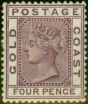 Collectible Postage Stamp from Gold Coast 1885 4d Deep Mauve SG16 Fine Mtd Mint Stamp